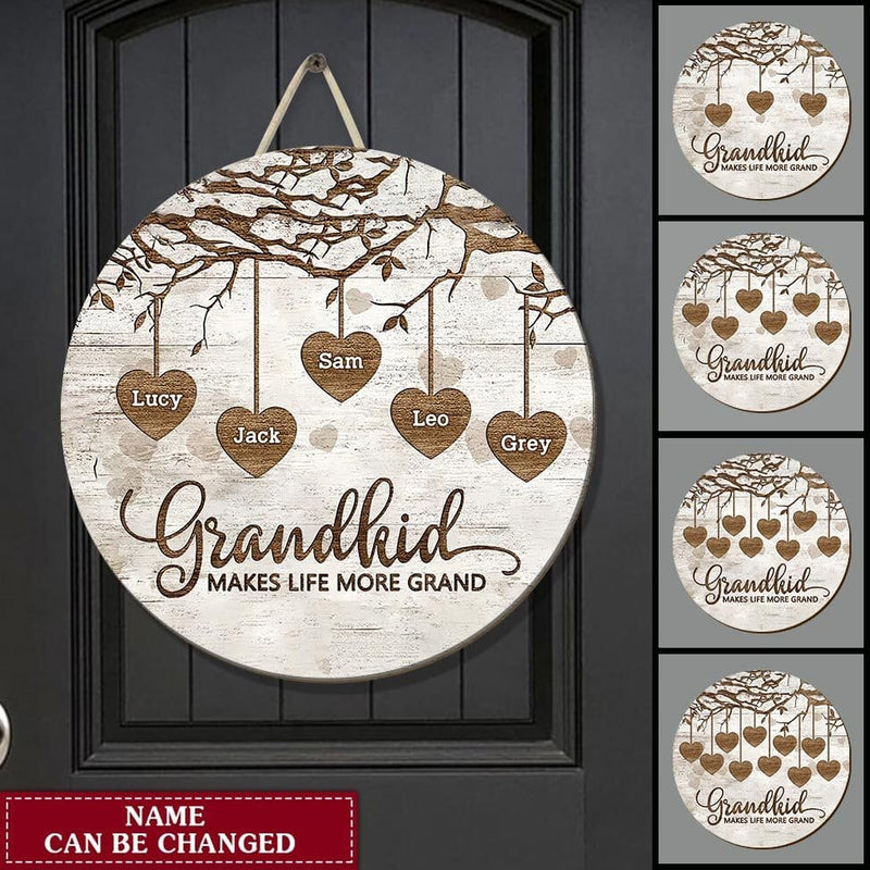 Discover Grandkids Make Life Grand Personalized Wood Sign