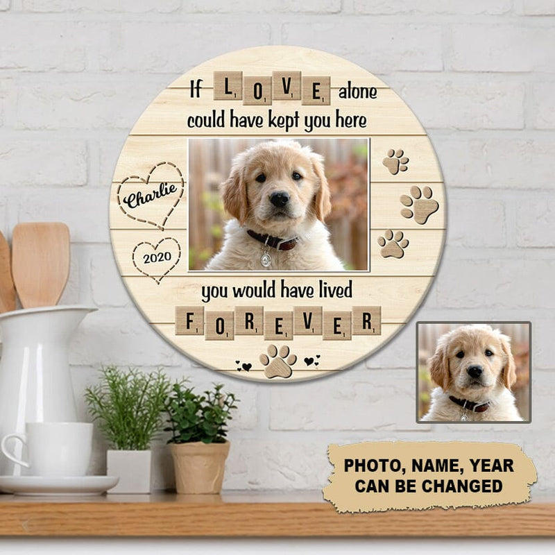 Discover Pet Loss Dog Cat Fur Baby In Heaven Upload Photo If Love Could Have Kept You Here Memorial Wooden Sign