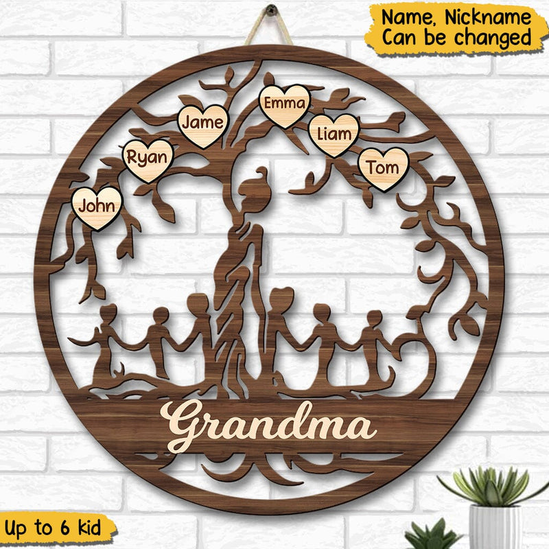 Discover Tree Of Life Mother Grandma With Children Mother's Day Gift For Mom For Grandma Personalized Wood Sign