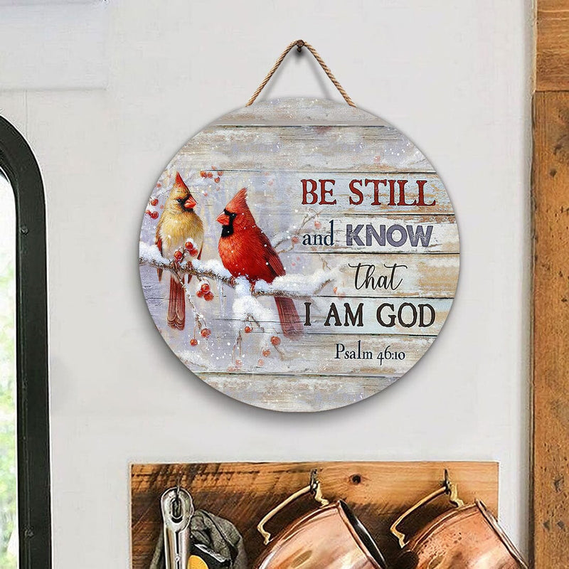 Discover Cardinal Couple Be Still & Know That I Am God Valentine Anniversary Wood Sign