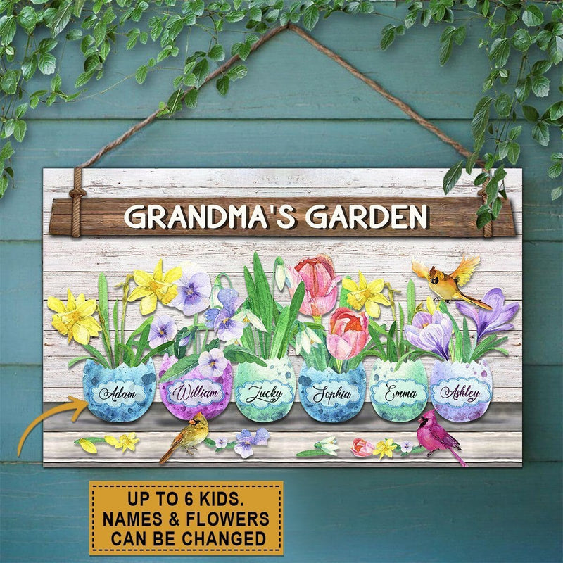 Discover Grandma'S Garden Personalized Wood Sign