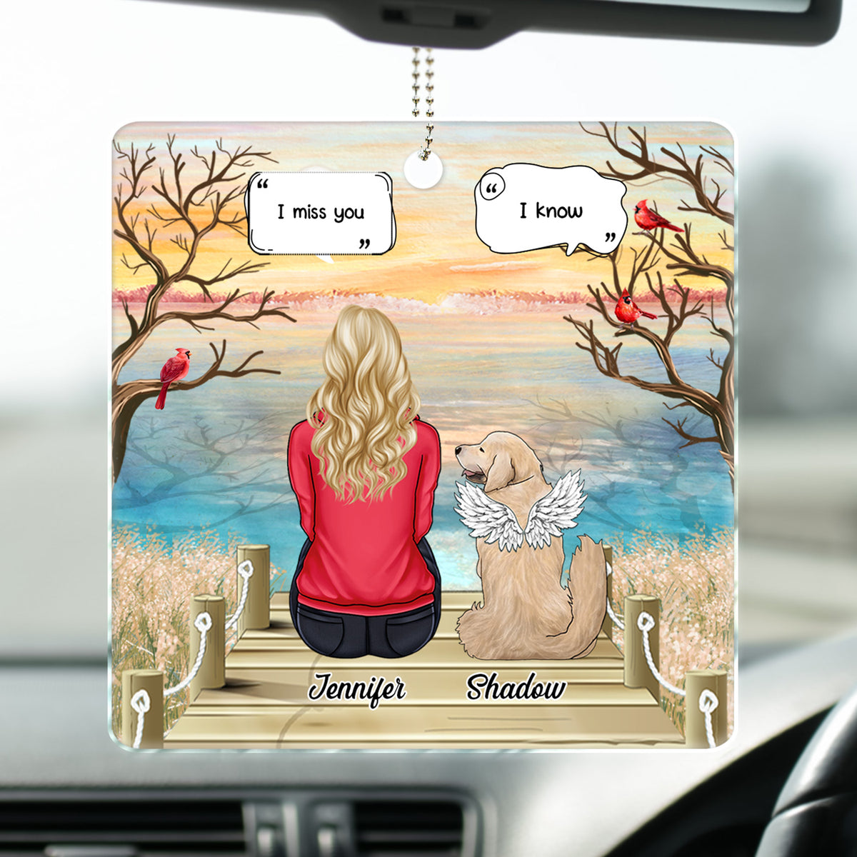 Discover I Miss You I Know - Memorial Gift For Pet Lovers - Personalized Acrylic Car Hanger