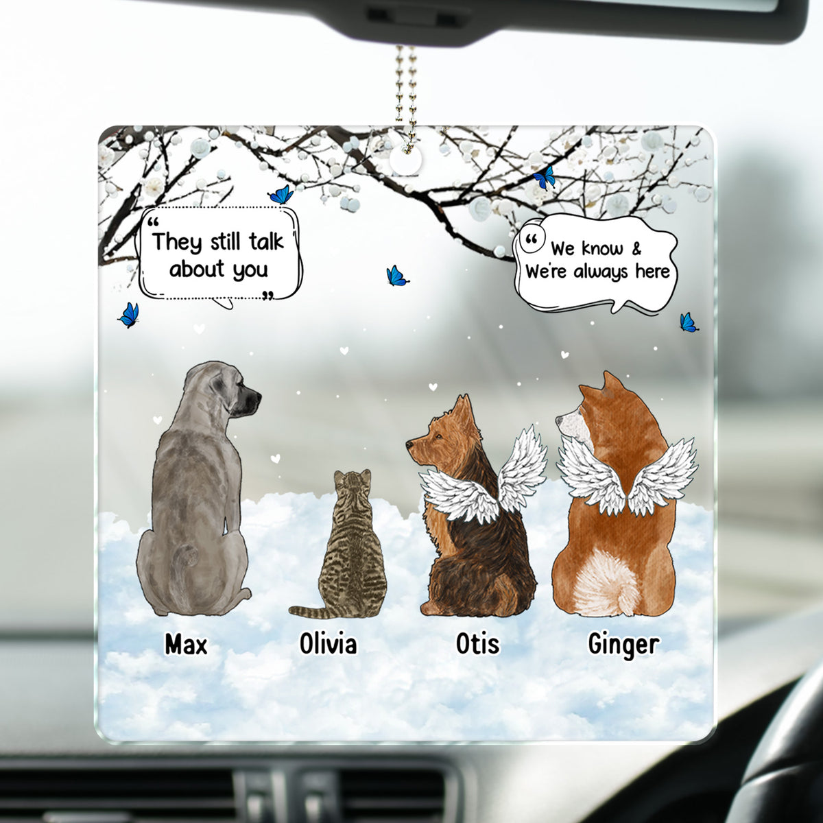 Discover We Still Talk About You - Memorial Gift For Pet Lovers - Personalized Acrylic Car Hanger