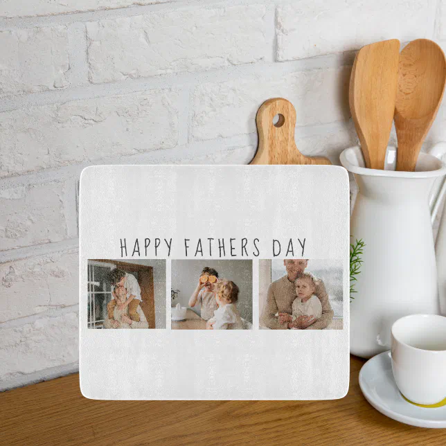Discover Modern Collage Photo & Happy Fathers Day Best Gift Cutting Board