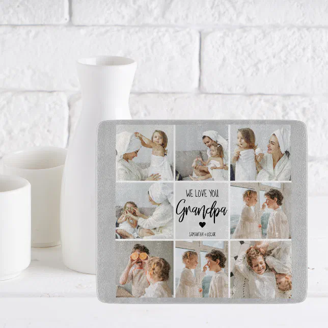 Discover Collage Photo | We Love You Grandpa Gift  Cutting Board