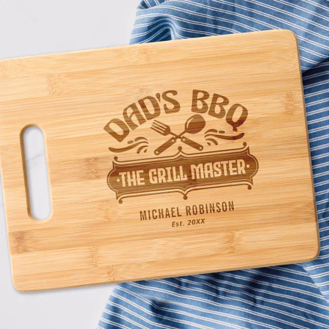 Discover Grill Master BBQ Dad Father's Day Cutting Board