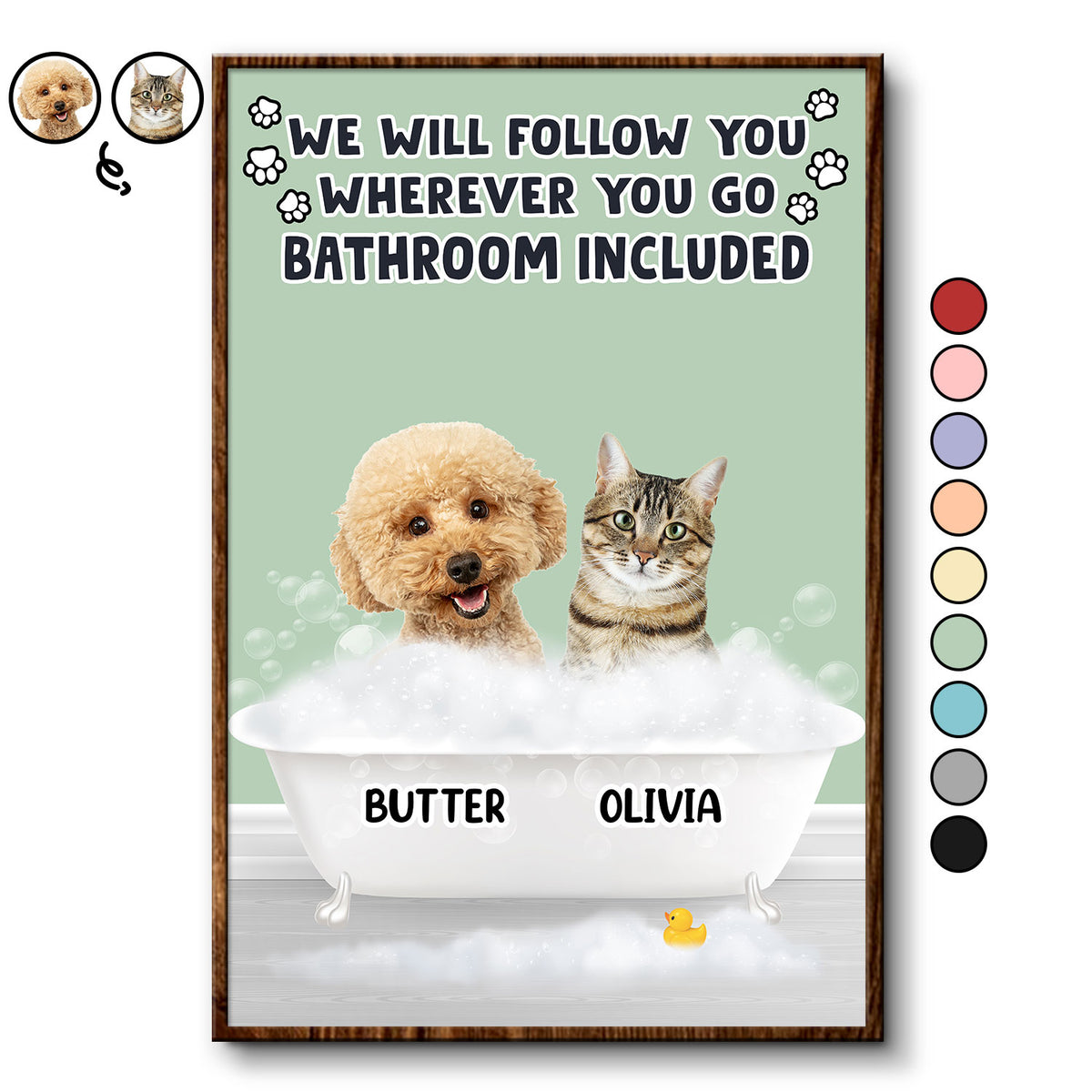 Discover Custom Photo Dog Cat Follow You Wherever You Go - Gift For Pet Lovers - Personalized Poster