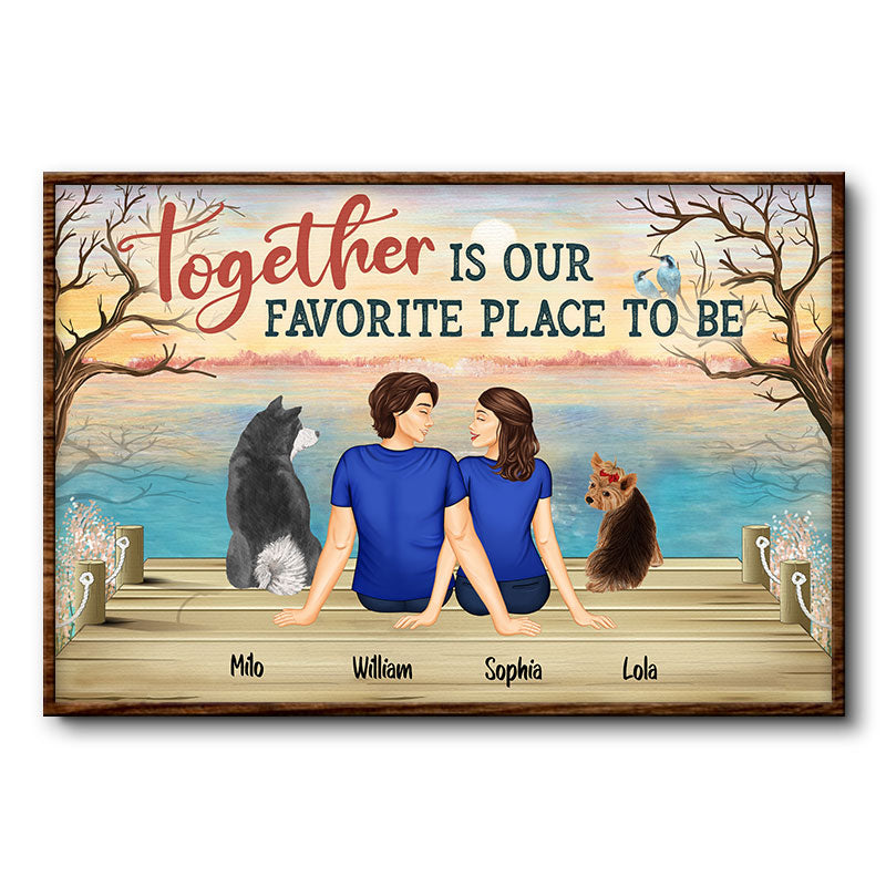 Discover Together Is Our Favorite Place to Be Husband Wife Dog Lovers Gift Custom Poster