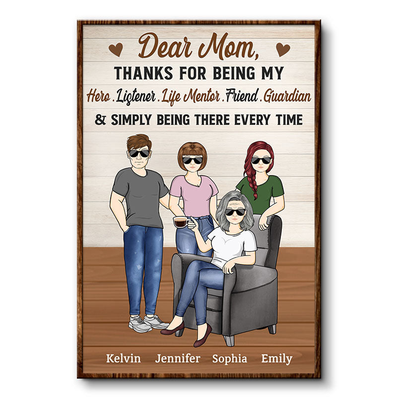 Discover Thanks For Simply Being There Every Time - Gift For Mom - Personalized Custom Poster