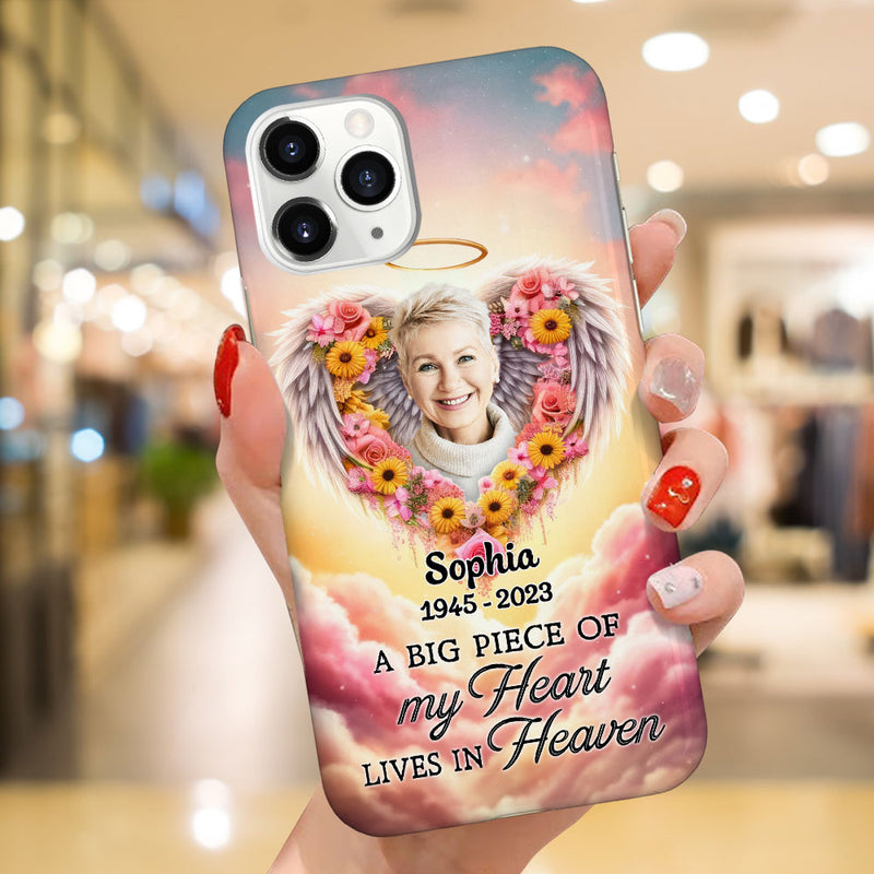 Discover Personalized Memorial Custom Photo Phone Case - A big Piece Of My Heart Lives In Heaven