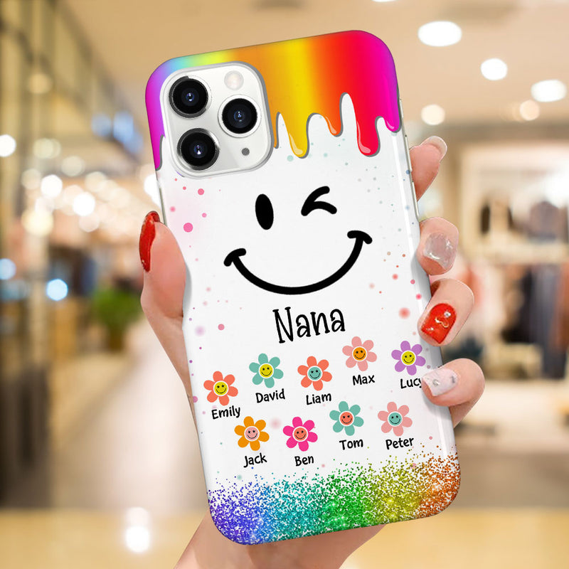 Discover Cute Grandma Mom Smile Face Flower Kids Personalized Phone Case