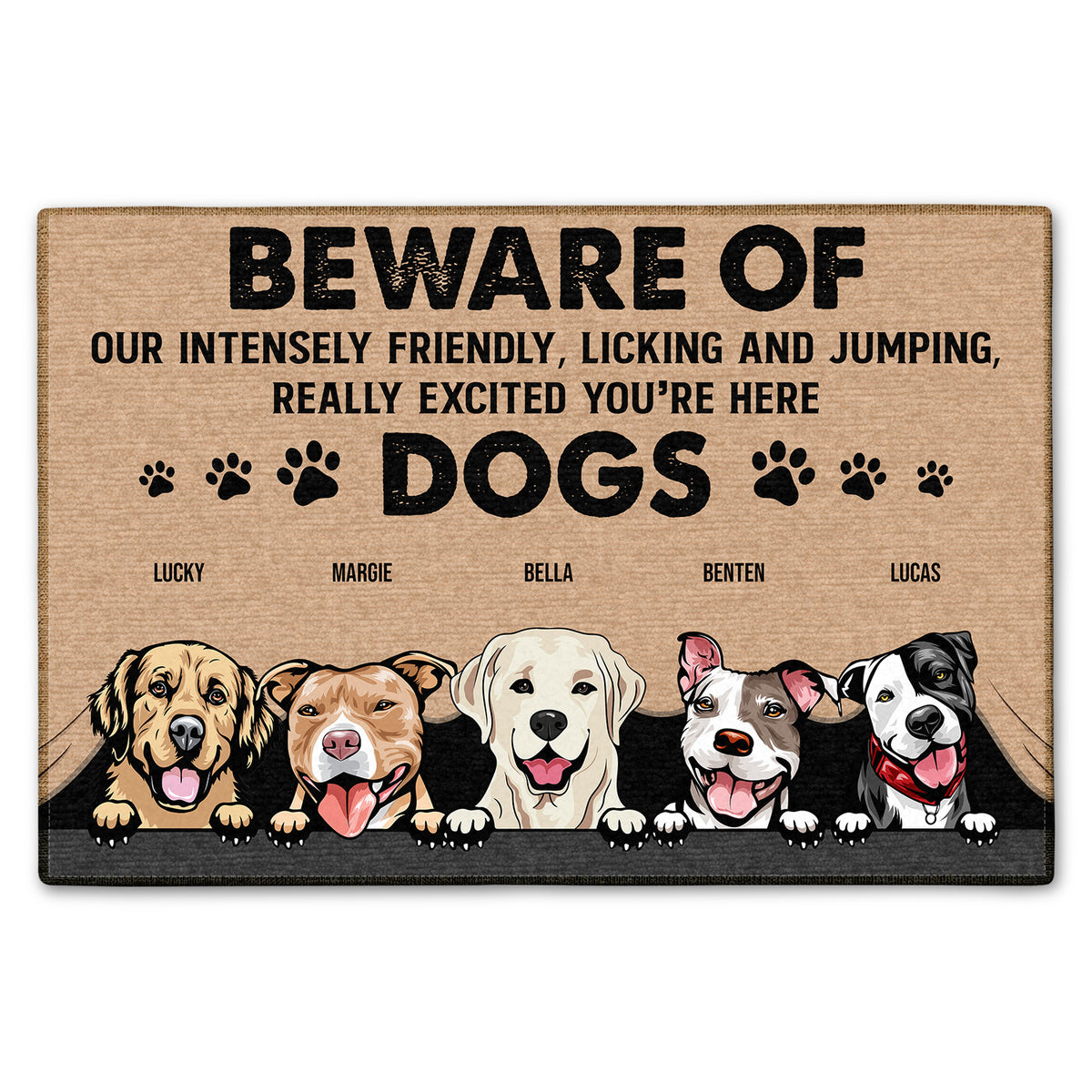 Pet Lovers Beware Of Dogs Cats Custom Gift For Dog Cat Lovers Personalized Doormat