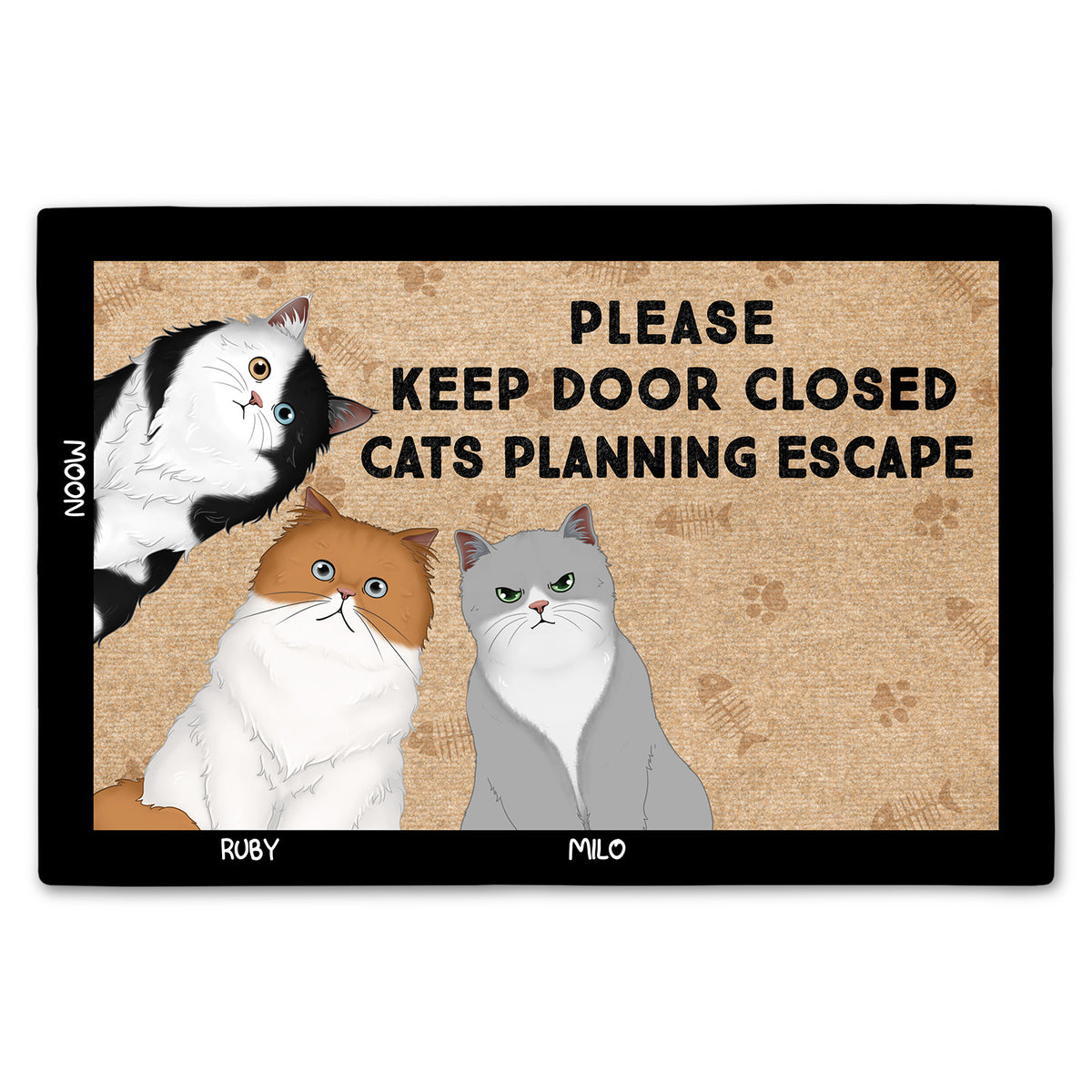 Semi Real Cats Planning Escape Custom Gift For Cat Lovers Personalized Doormat