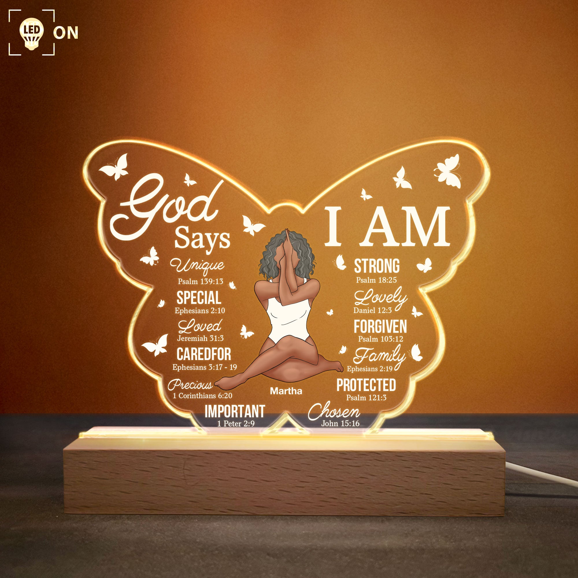 God Says I Am - Personalized Led Light