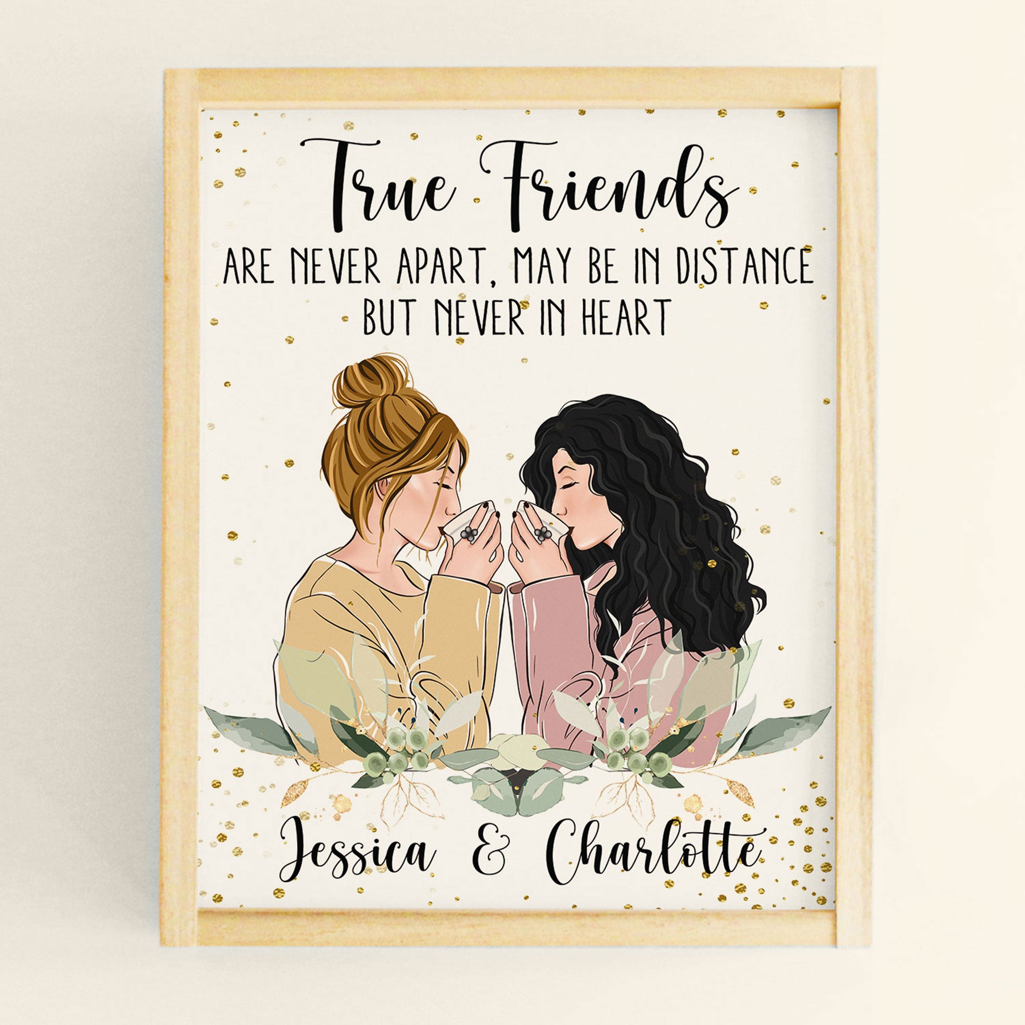 True Friends Are Never Apart  - Personalized Poster - Gift For Besties, Bff, Sisters
