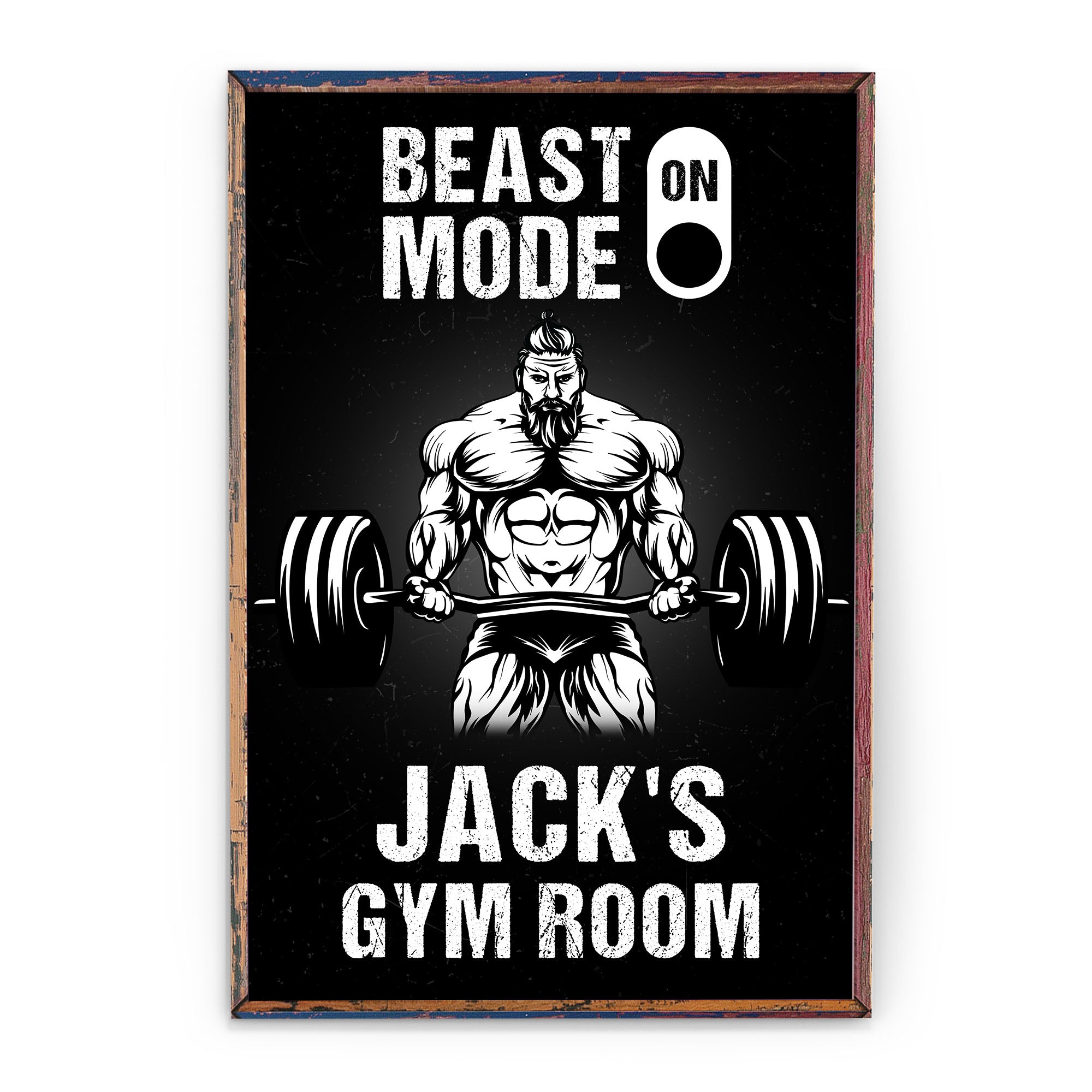 Beast Mode Gym Room - Personalized Poster - Birthday Gift For Gymer - Old Man Lifting