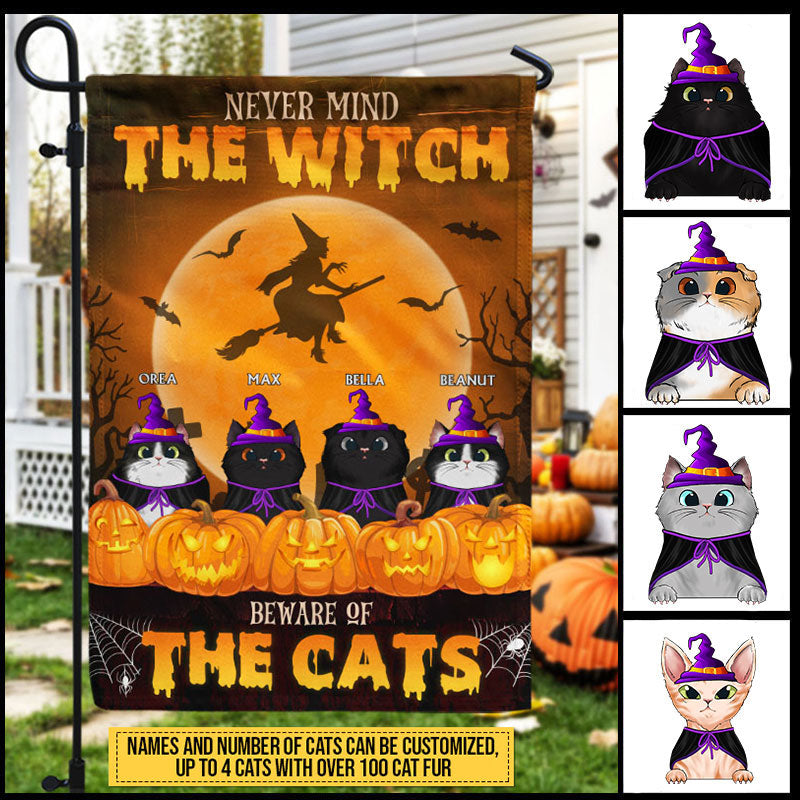 Cat Halloween Beware Of The Cat Halloween Yard Decor Custom Pets Lover Personalized Flag