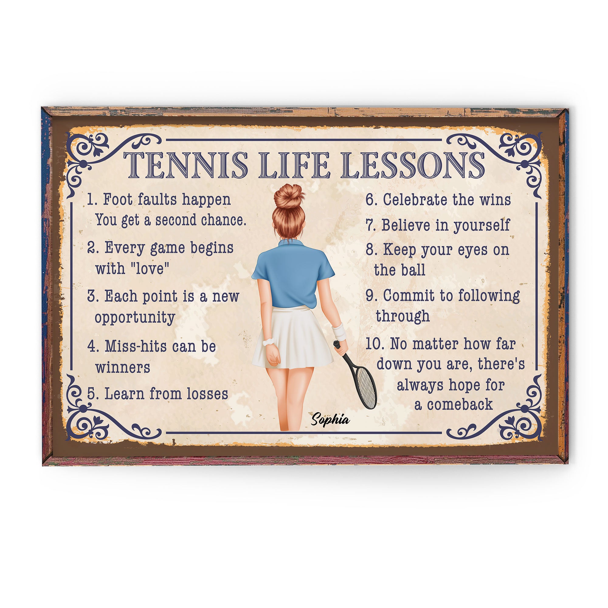 Personalized Tennis Life Lesson Poster