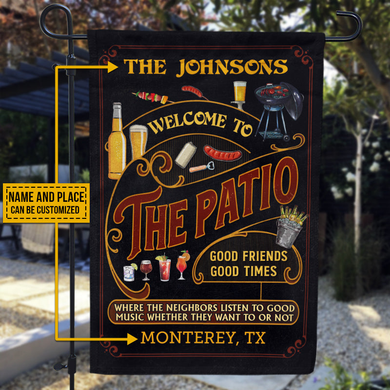 Patio Grilling Red Listen To The Good Music Black Custom Personalized Flag