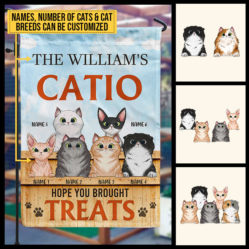 Catio Hope You Brought Cat Treats Custom Home Decor Garden Personalized Flag