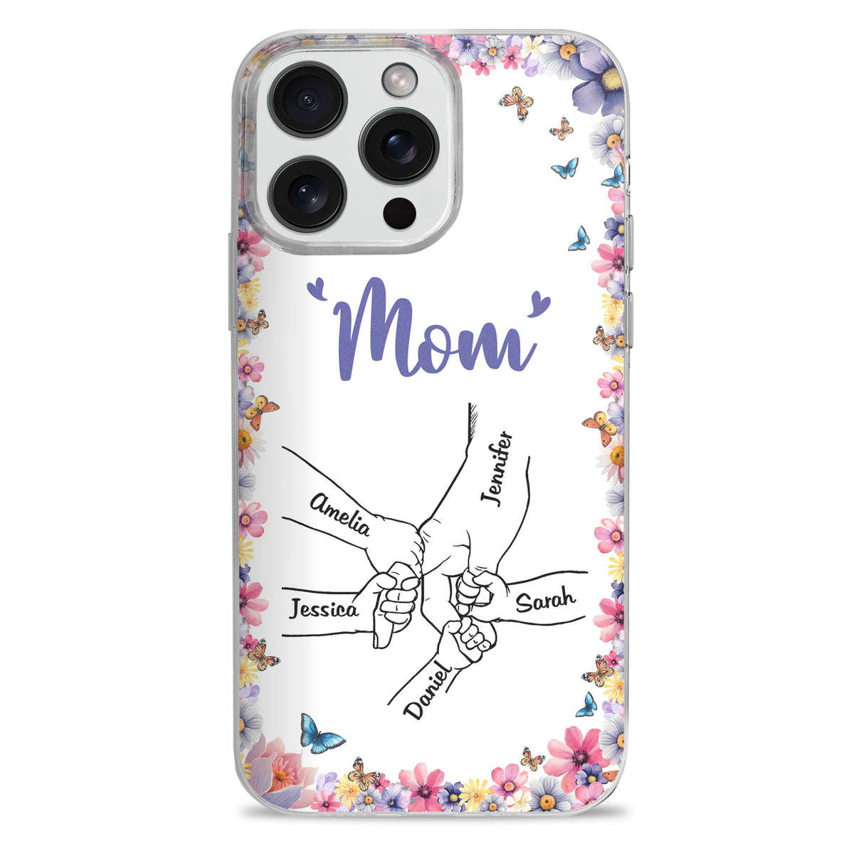 Mom Grandma Kids Hand In Hand Custom Mother Grandmother Gift Personalized Phone Case