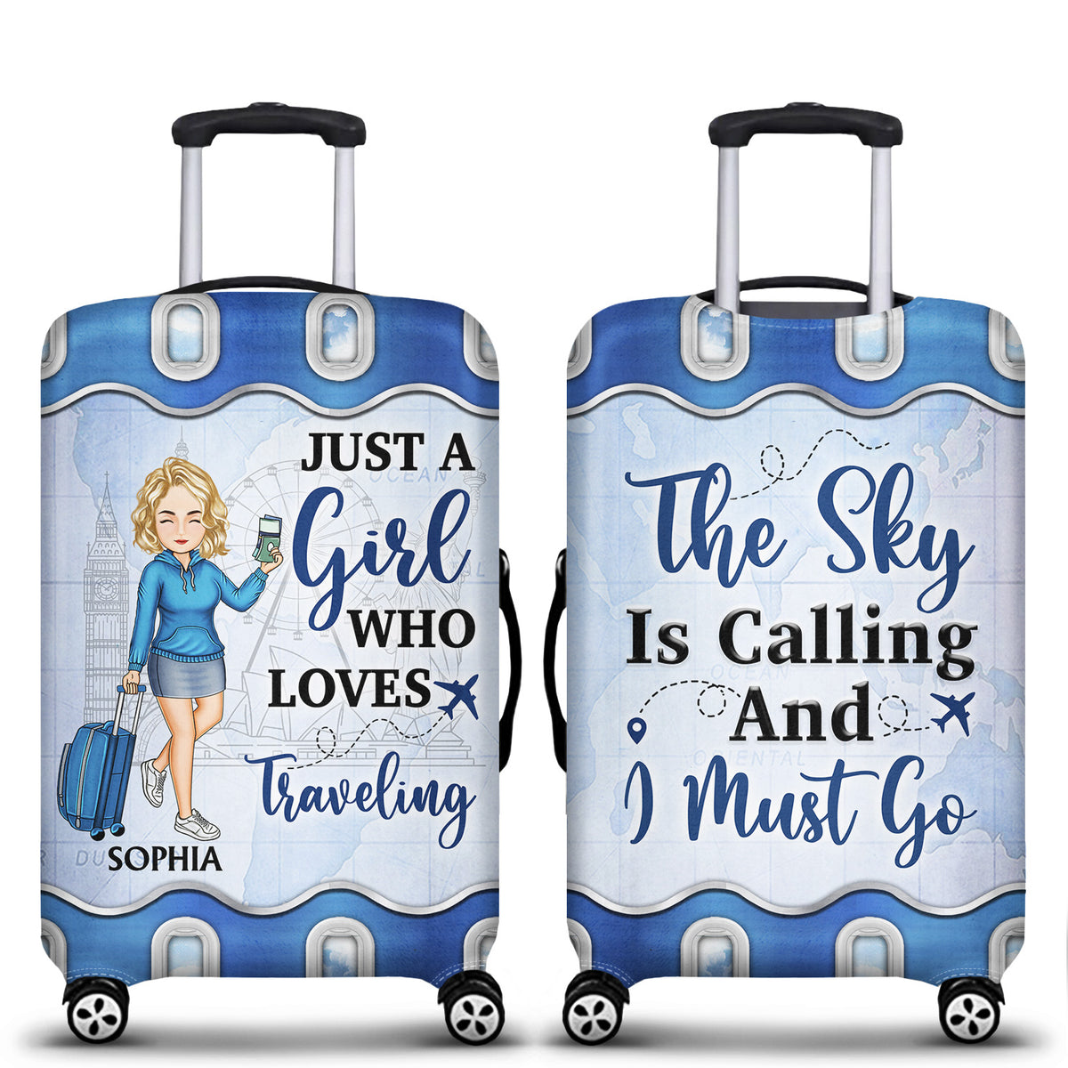 Just A Girl Boy Who Loves Traveling Cruising Personalized Custom Luggage Cover