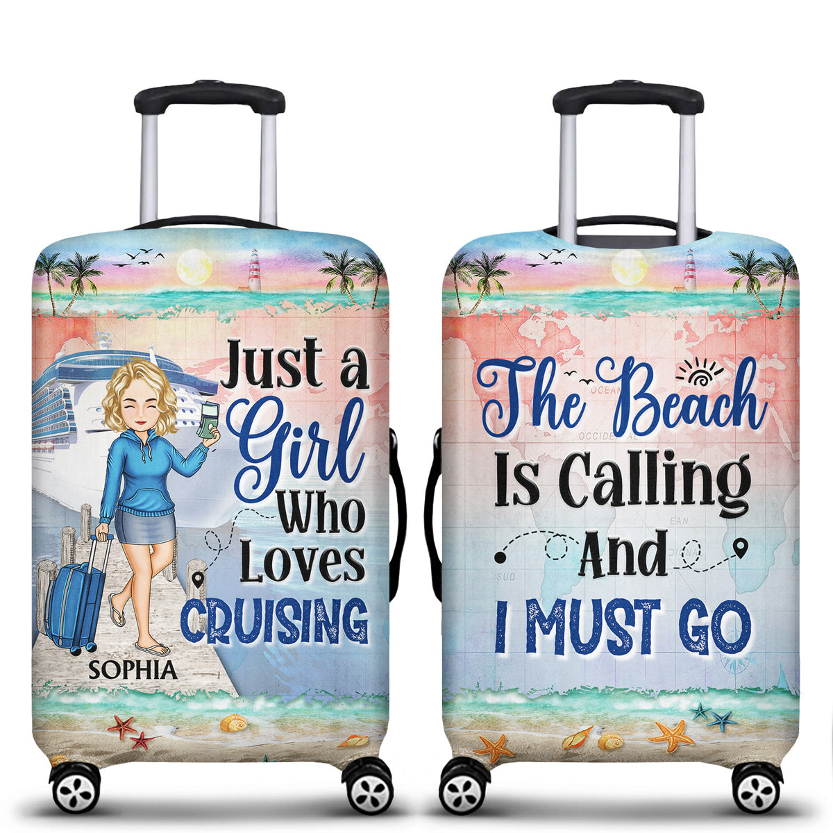 Just A Girl Boy Who Loves Cruising Personalized Custom Luggage Cover