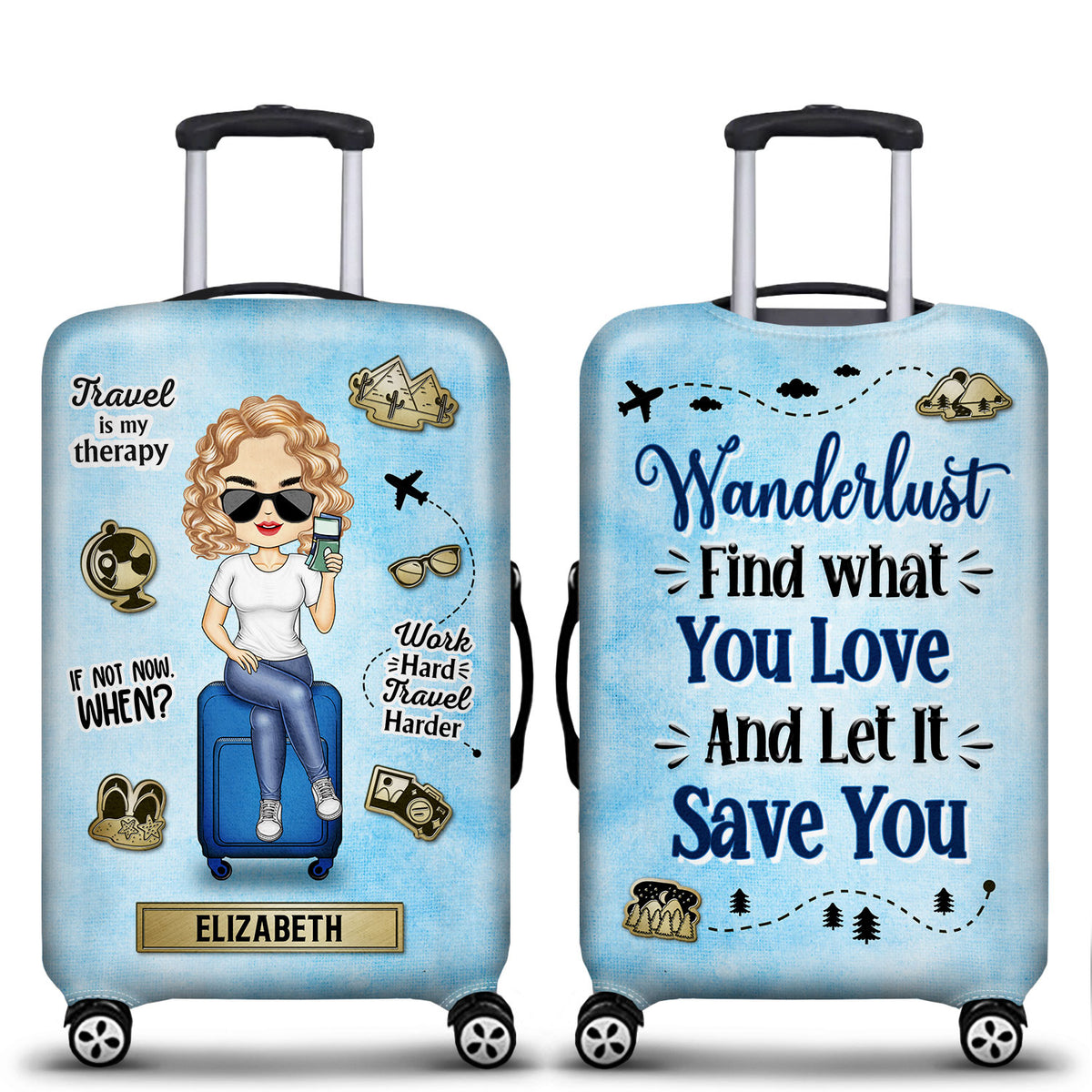 Find What You Love And Let It Save You Vacation Lovers Personalized Custom Luggage Cover