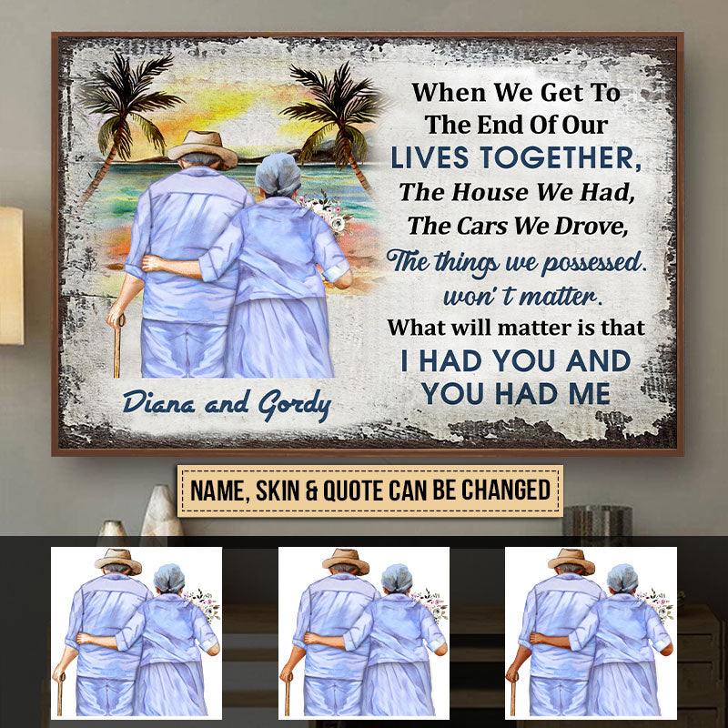 Beach Old Couple Custom Personalized Poster