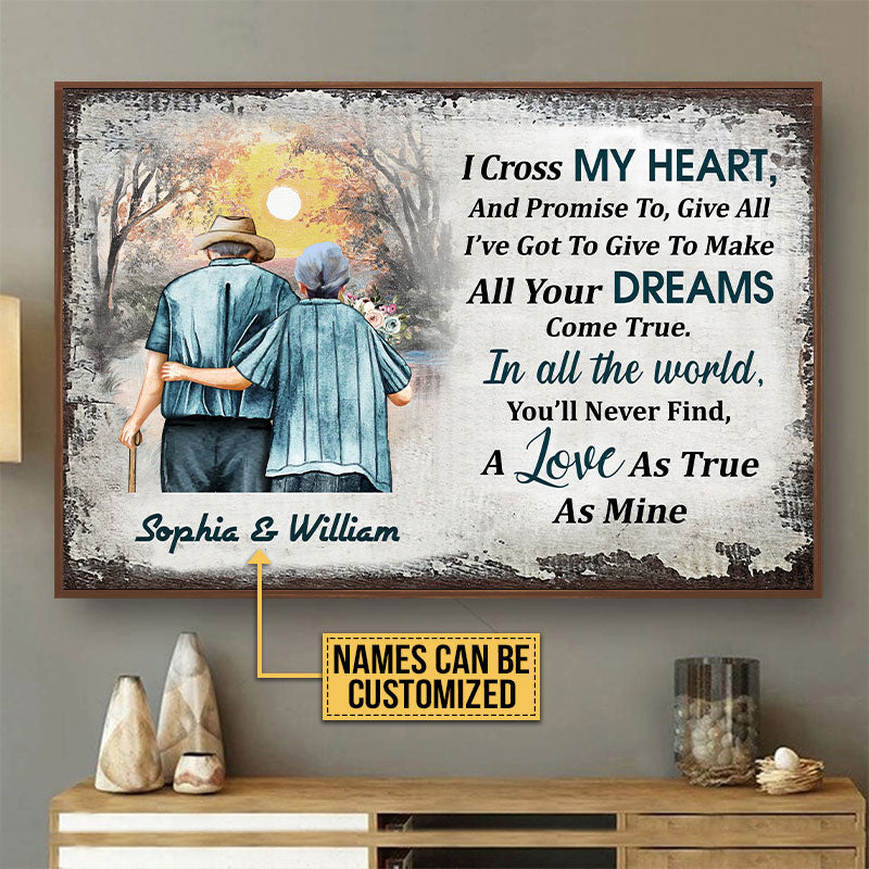 Family Old Couple I Cross My Heart Custom Personalized Poster