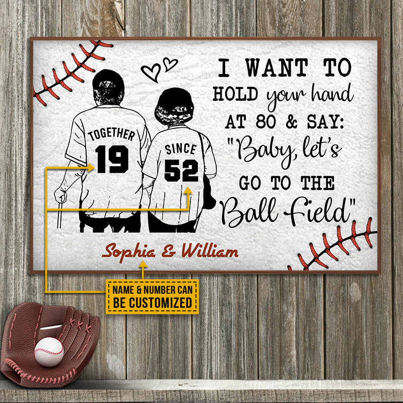 Baseball White Since Together Custom Personalized Poster