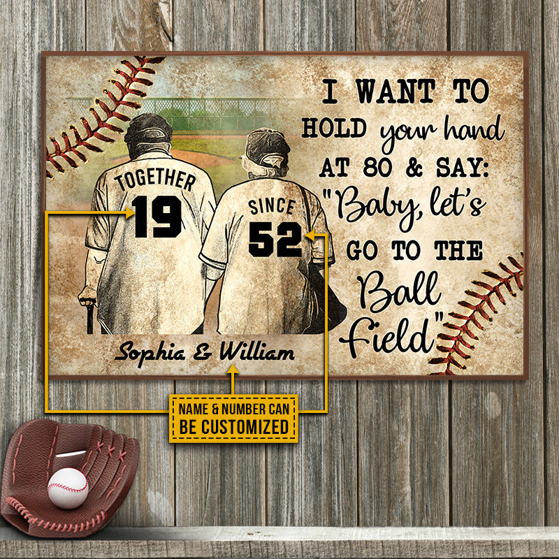 Baseball Old Couple Together Since Custom Personalized Poster