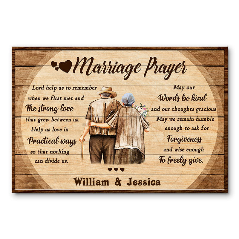 Old Couple Marriage Prayer Custom Gifts For Wedding Anniversary Gift Personalized Poster