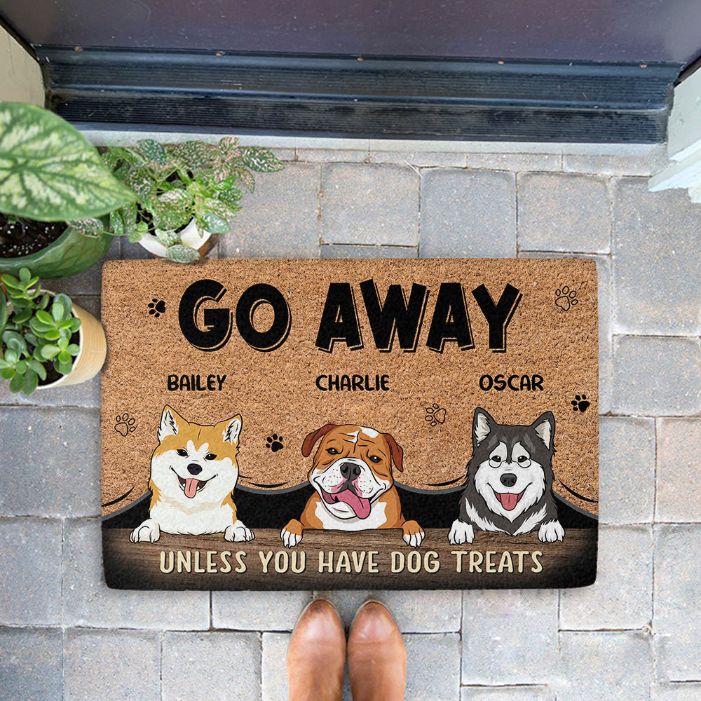Go Away Unless Funny Custom Family Pets Dogs Lover Personalized Doormat