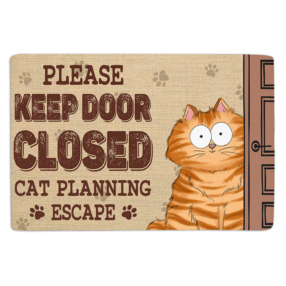 Cats Planning Escape Personalized Pet Cat Lover Custom Doormat