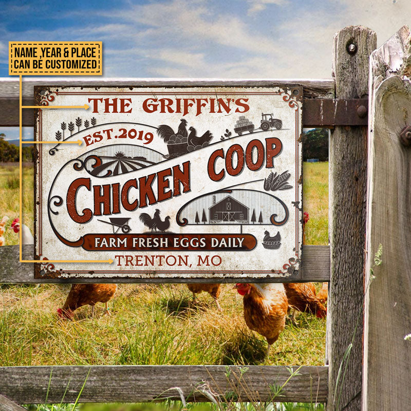 Chicken Coop Fresh Custom Personalized Classic Metal Signs