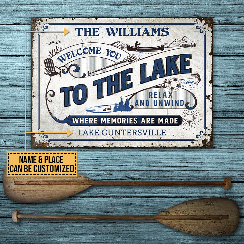 Lake House Where Memories Are Made Custom Personalized Classic Metal Signs