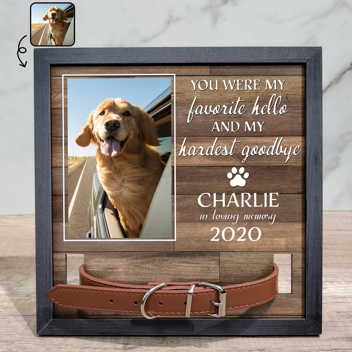 Custom Photo My Hardest Goodbye Pet Memorial Gift Personalized Rememberance Collar Signs