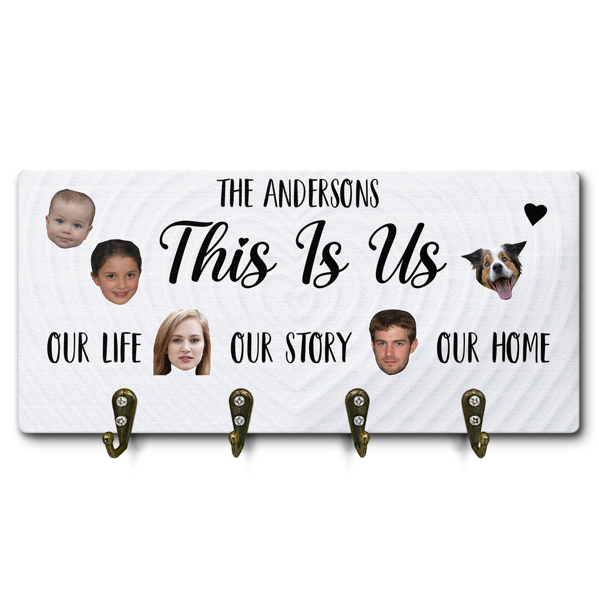 Custom Upload Photo This Is Us Gift For Couples And Parents Personalized Wood Key Holder