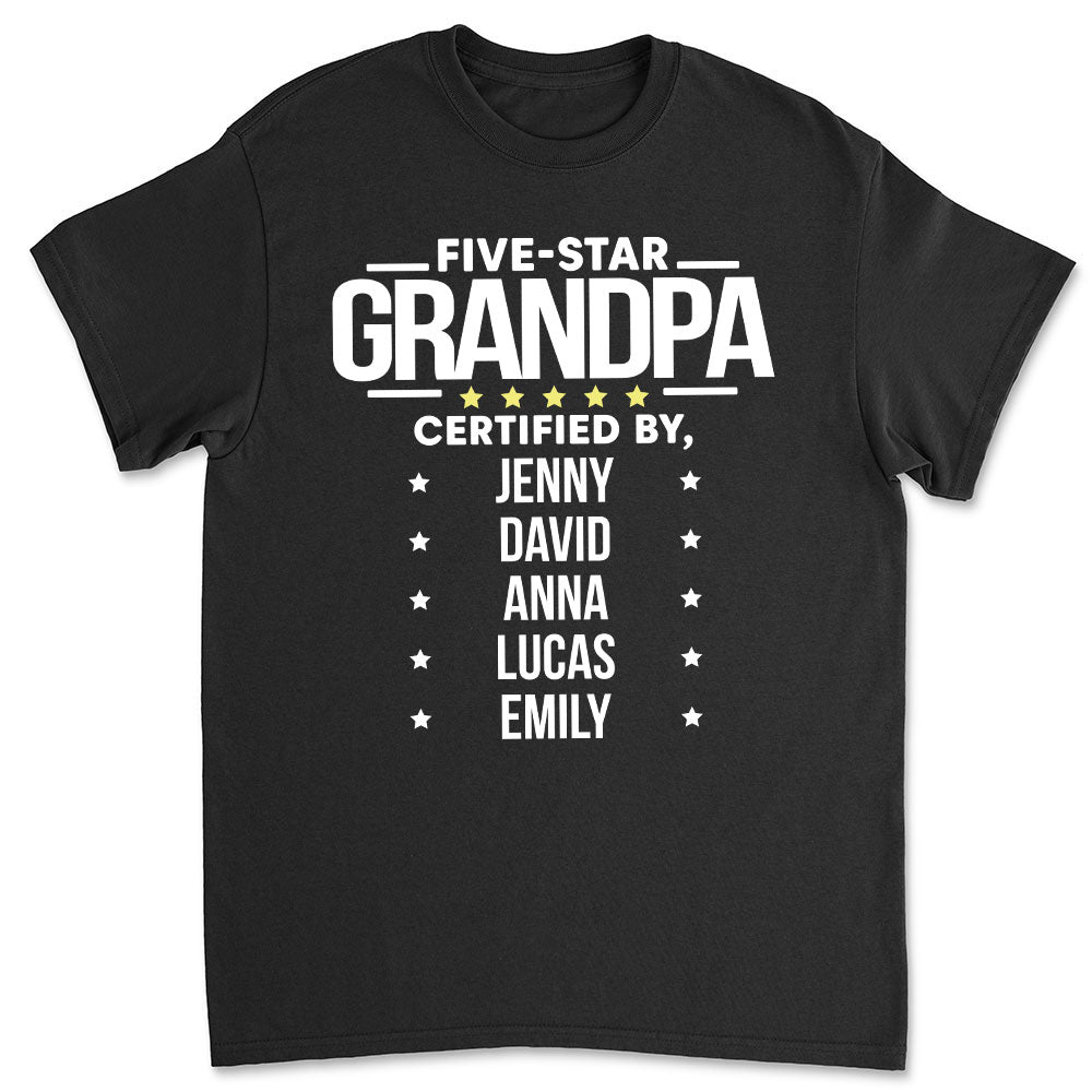 Five Star Grandpa - Personalized Custom Premium T-shirt