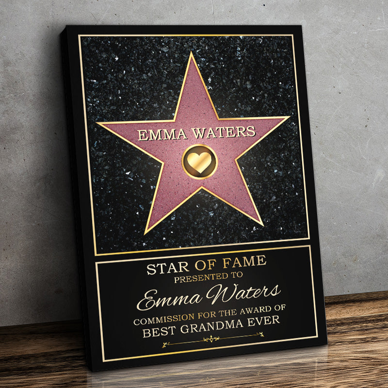 Mom Star Of Fame Family Custom Mother's Day Gift Personalized Canvas