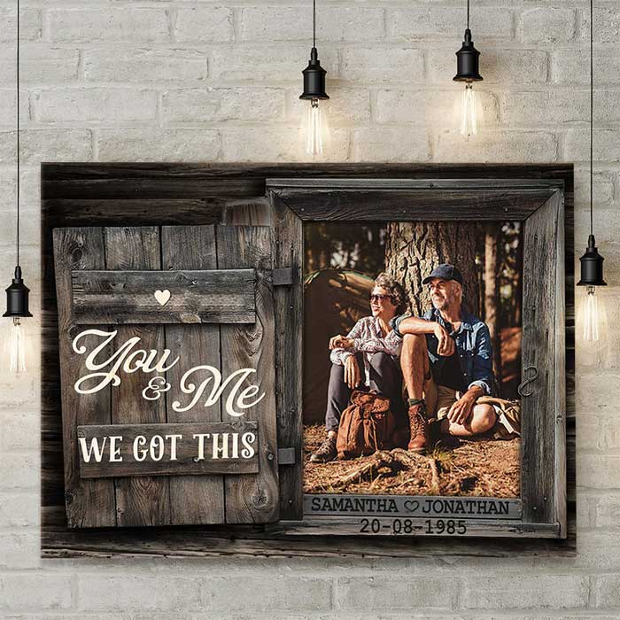 You And Me Custom Upload Image Family Couple Gift Personalized Canvas