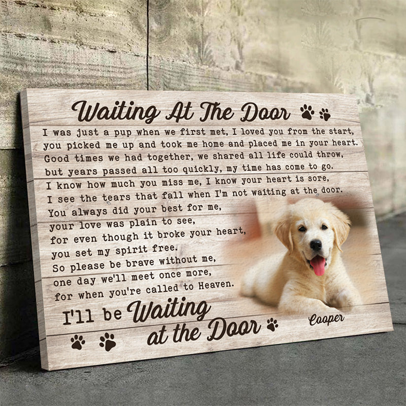 Custom Photo Waiting At The Door Dog And Cat Personalized Gift For Pet Owners Canvas
