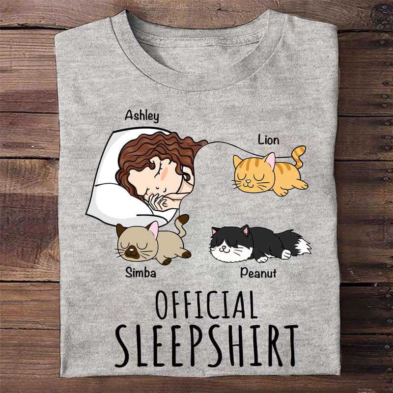 Sleep Shirt With Cats Personalized Custom Unisex T-shirt