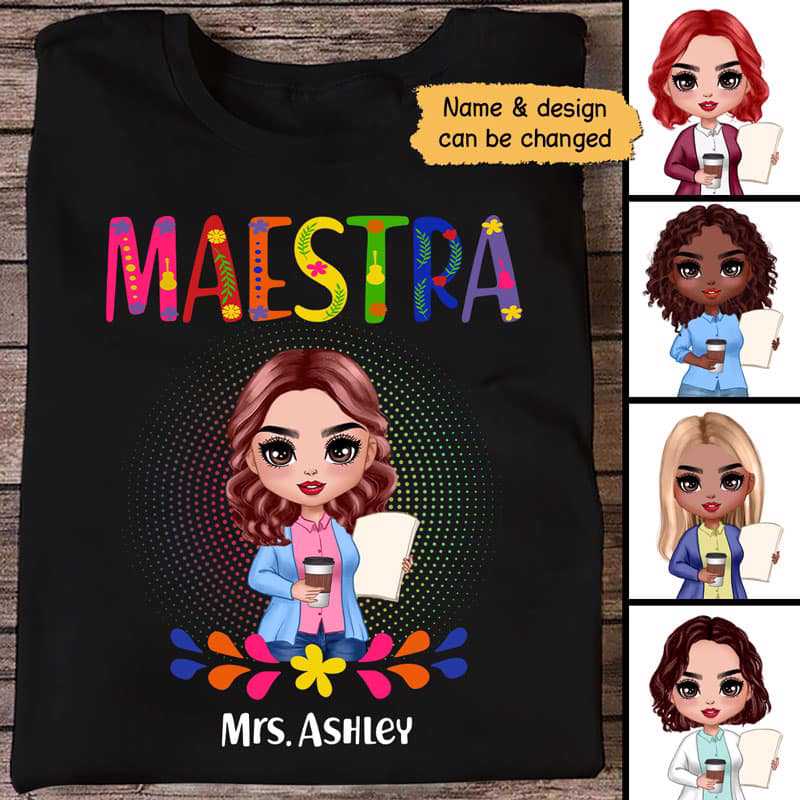 Maestra Teacher Personalized Custom Unisex T-shirt