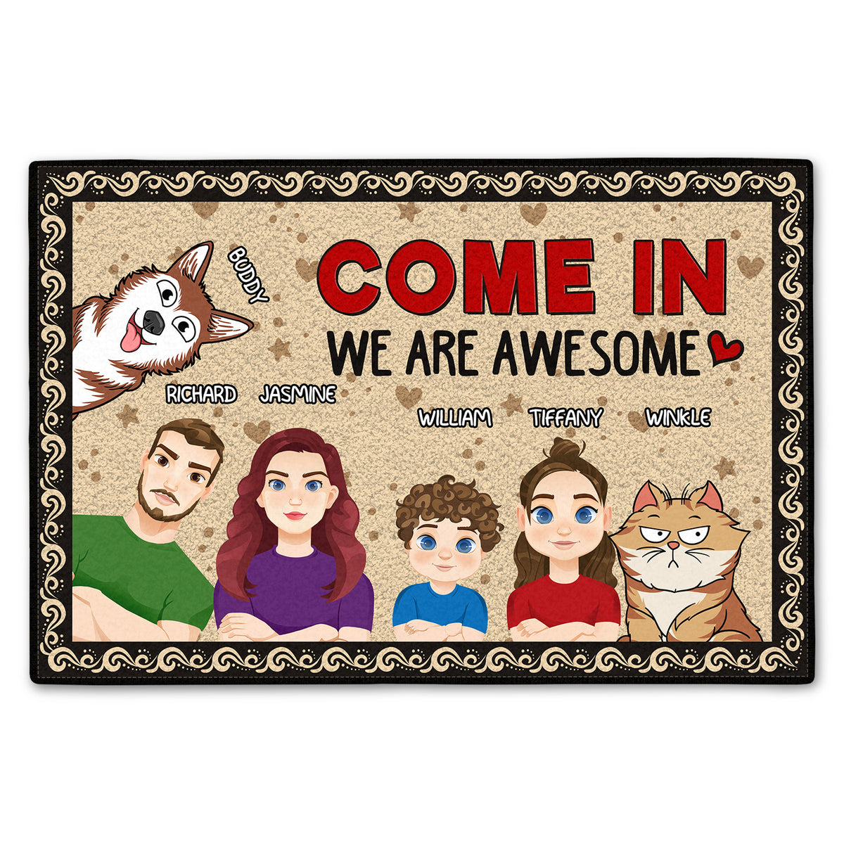 Come In We're Awesome Custom Gift For Family Personalized Doormat