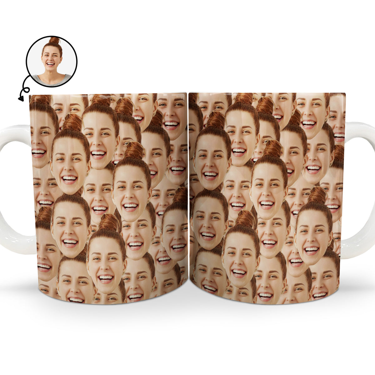 Custom Upload Photo Funny Face Pattern Custom Family Pet Personalized Mug