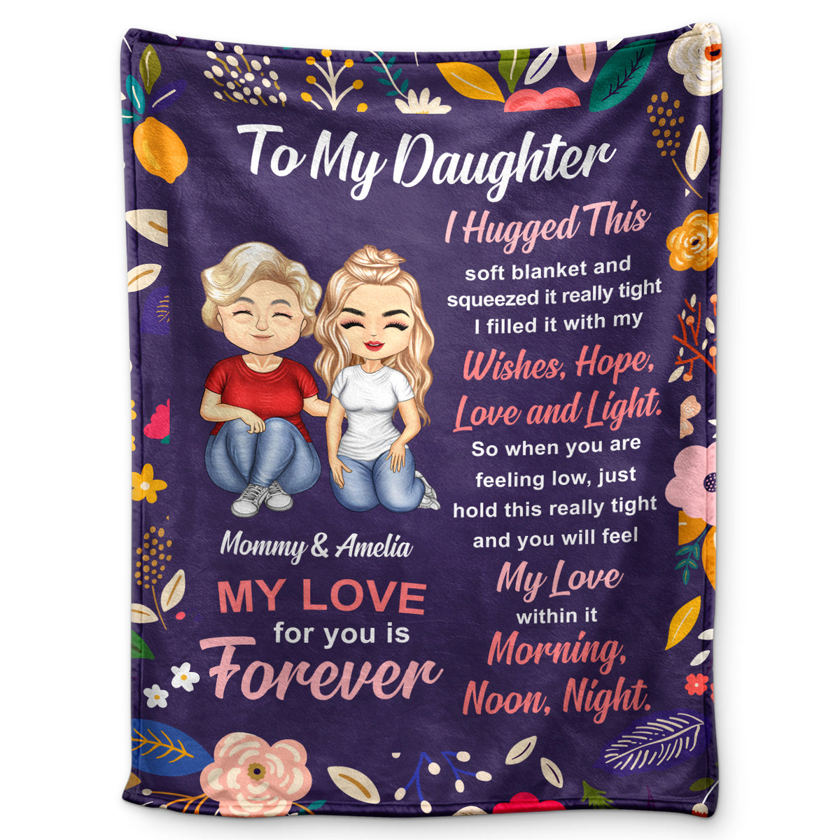 To My Daughter Custom Gift For Daughter Personalized Fleece Blanket