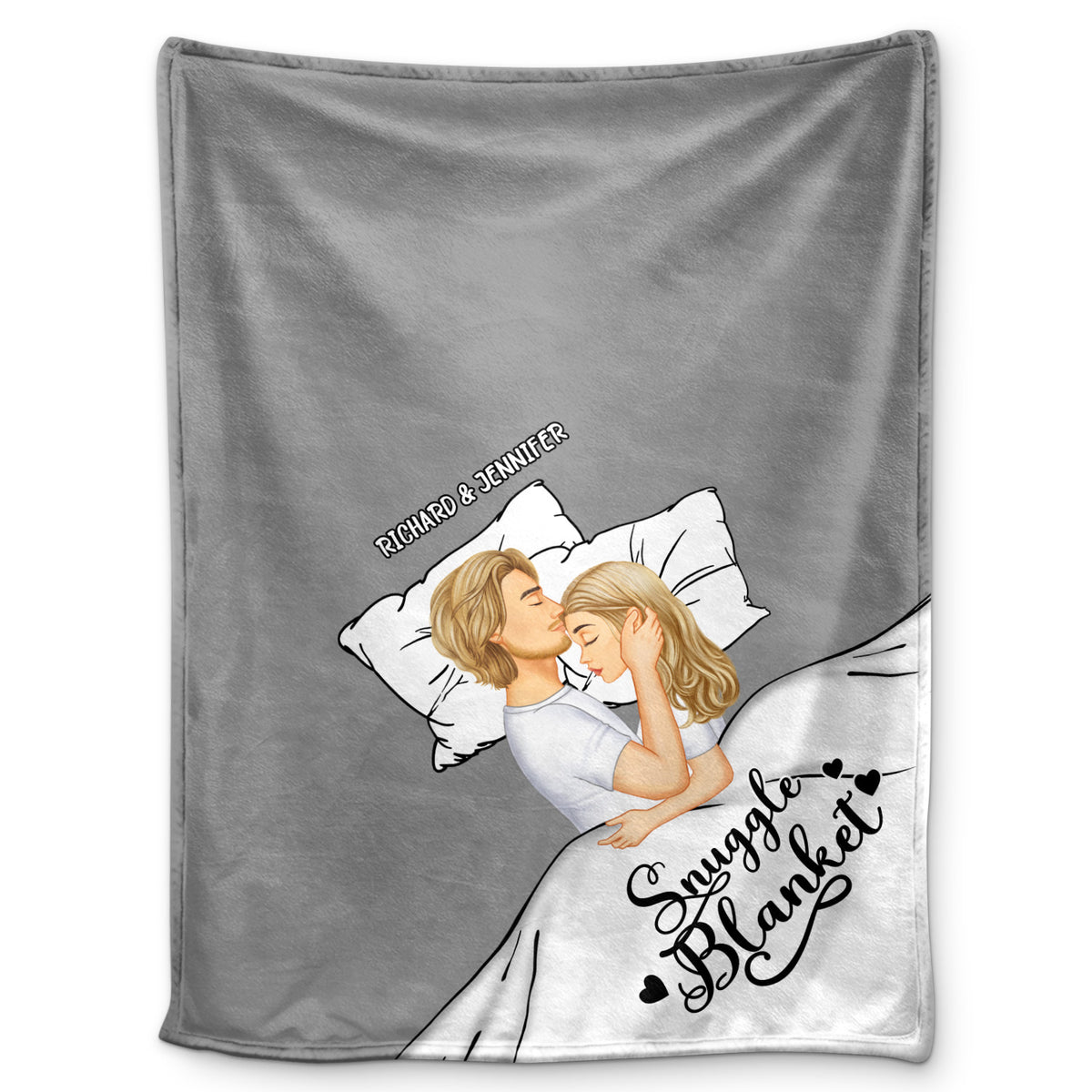 Couple Side View Snuggle Blanket Custom Gift For Couples Personalized Blanket