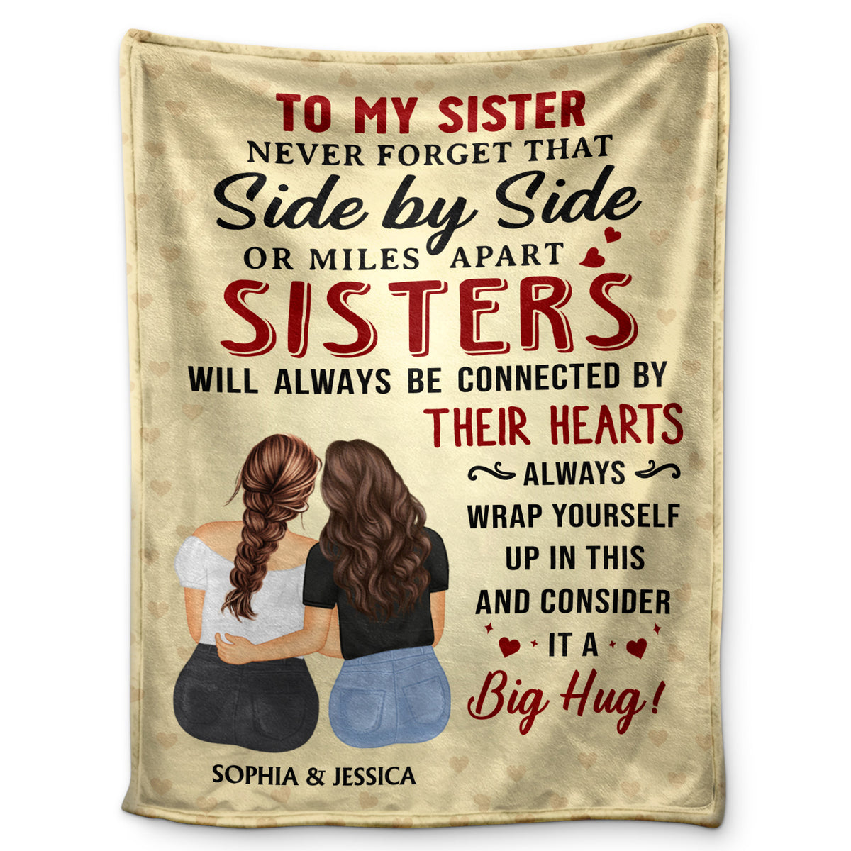 Side By Side Or Miles Apart Custom Gift For Sisters Besties Daughters Personalized Blanket